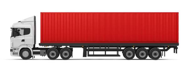 Heavy truck with a 40-feet container